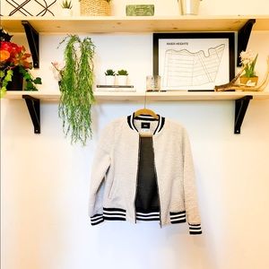 Faux wool bomber jacket